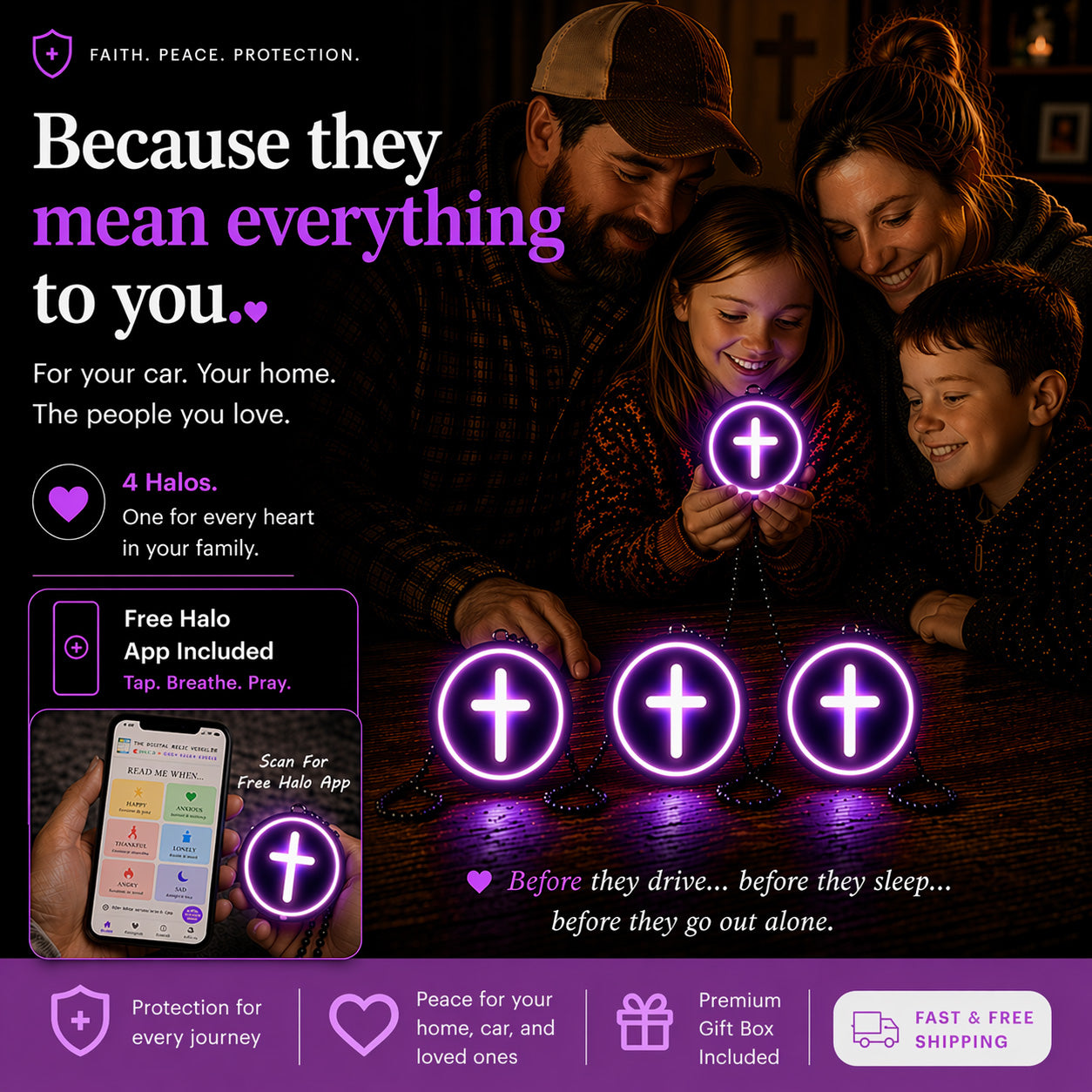 4 Prayer Halos — $99(Reg. $156) • Free Shipping + Free Rosary + Free Gift Boxes